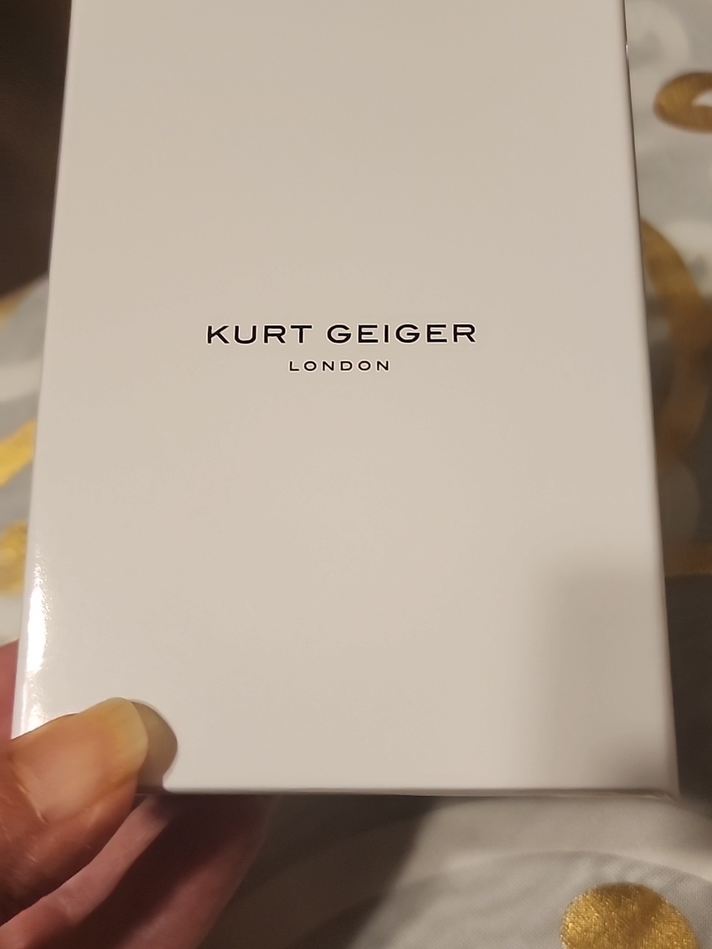 Kurt Geiger Gold Heart Necklace with Blue Crystal Halo - Picture 3 of 3